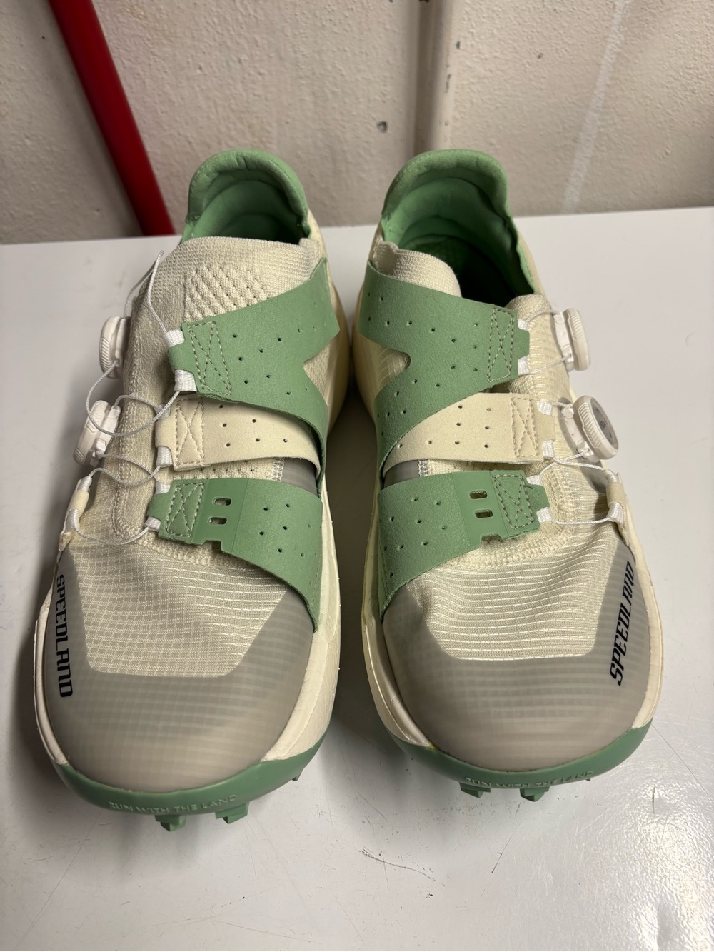 Speedland GS:TMT US 10.5 M White Gray Road Trail Ultra Shoe BOA Cam Hanes